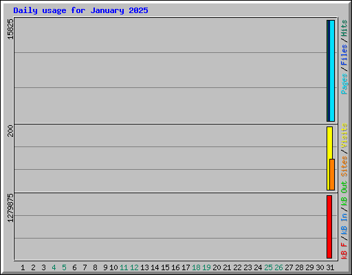 Daily usage for January 2025