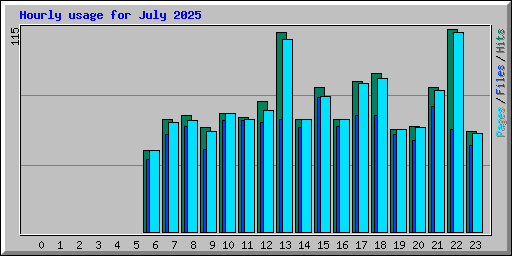 Hourly usage for July 2025
